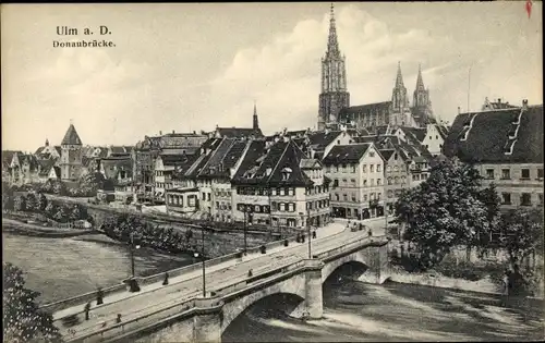 Ak Ulm an der Donau, Donaubrücke