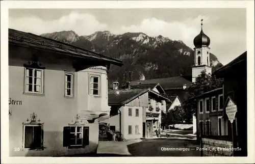 Ak Oberammergau in Oberbayern, Partie i. d. Ettalerstraße