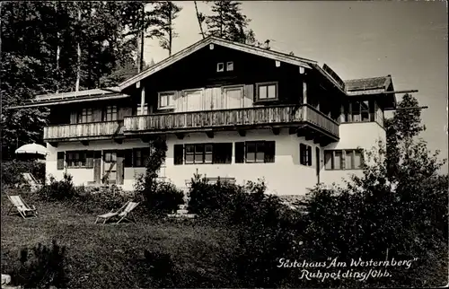 Ak Ruhpolding Oberbayern, Gasthof Am Westernberg, Veranda