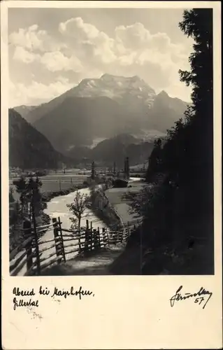 Ak Mayrhofen im Zillertal Tirol, Abendstimmung im Zillertal