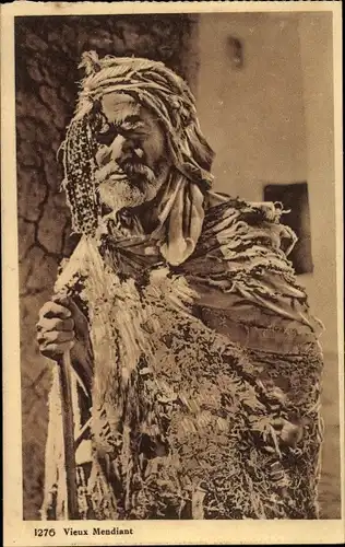 Ak Scenes et Types, Vieux Mendiant, Bettler, Portrait