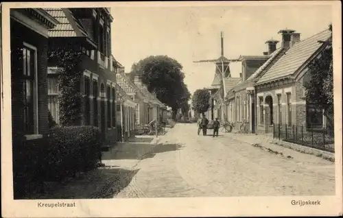 Ak Grijpskerk Groningen, Kreupelstraat, Molen