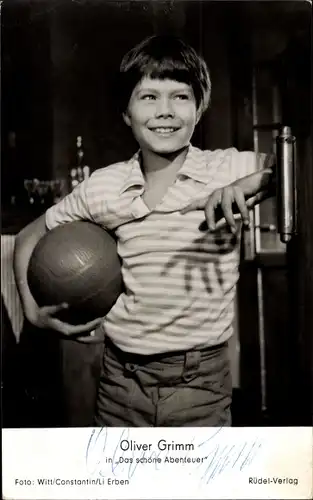 Ak Schauspieler Oliver Grimm, Das schöne Abenteuer, Portrait, Autogramm