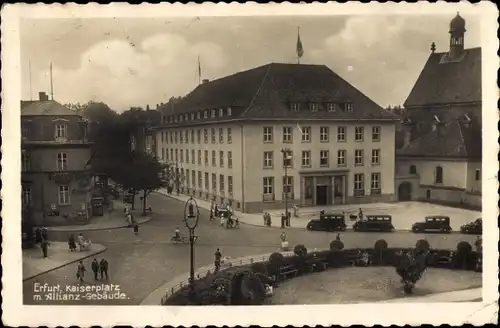 Ak Erfurt in Thüringen, Kaiserplatz mit Allianz-Gebäude