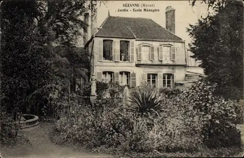 Ak Sézanne Marne, Jardin, Ecole Menagere