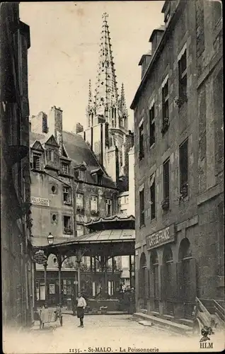 Ak Saint Malo Ille et Vilaine Bretagne, La Poissonnerie