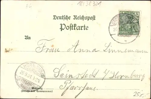 Litho Groß Denkte in Niedersachsen, Elektr5ische Station, Scheibenstand, Totalansicht