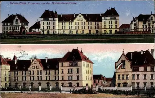 Ak Köln Nippes Riehl, Kasernen an der Boltensternstraße