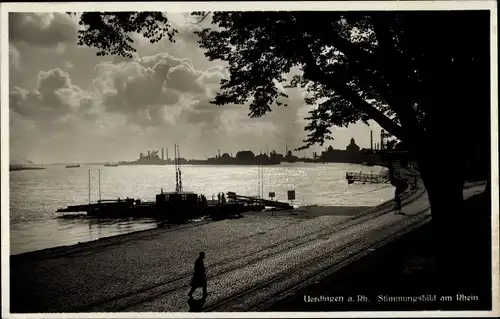 Ak Uerdingen Krefeld am Niederrhein, Stimmungsbild am Rhein, Anlegestelle