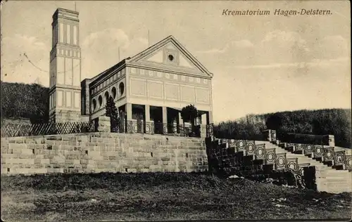 Ak Delstern Hagen in Westfalen, Krematorium