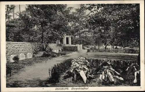 Ak Duisburg im Ruhrgebiet, Ehrenfriedhof