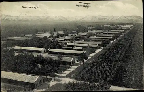 Ak Lagerlechfeld Graben Schwaben, Truppenübungsplatz Lager Lechfeld, Barackenlager