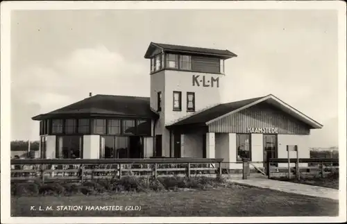 Ak Haamstede Zeeland Niederlande, KLM Station, Vliegveld