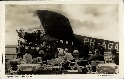 Ak Haarlemmermeer Nordholland Niederlande, Schiphol, Vlieghaven, Flugzeug PH-AGA