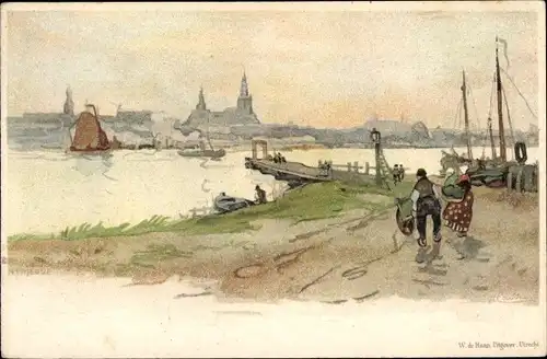 Künstler Litho Cassiers, H., Nimegue Nijmegen Nordholland, Panorama