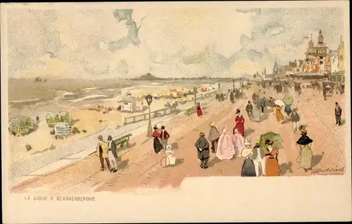 Künstler Litho Cassiers, H., Blankenberghe Blankenberge Westflandern, Promenade