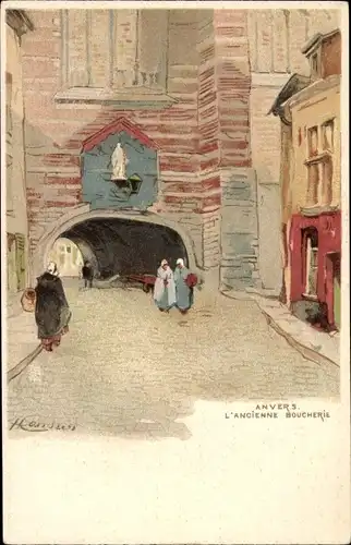 Künstler Litho Cassiers, H., Anvers Antwerpen Flandern, L'ancienne Boucherie