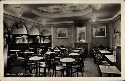 Ak München Bayern, Cafe am Platzl, Innenansicht
