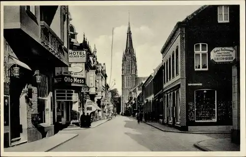 Ak Kevelaer am Niederrhein, Hauptstraße, Basilika, Hotel Kölner Hof