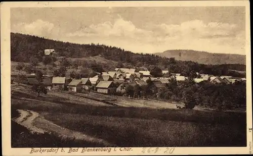 Ak Burkersdorf Saalfelder Höhe in Thüringen, Panorama vom Ort