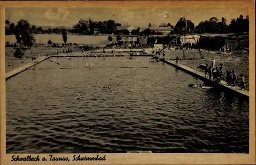 Ak Bad Schwalbach im Taunus, Schwimmbad, Freibad, Wasserrutsche