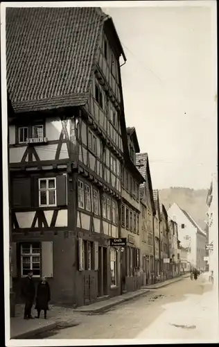 Foto Ak Eberbach am Neckar Odenwald Baden, Straßenpartie im Ort, Fachwerkhaus, Haus Kraft