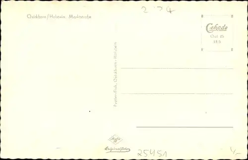 Ak Quickborn Holstein, Blick auf die Marktstraße