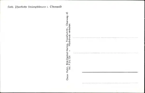 Ak Strümpfelbrunn Waldbrunn Odenwald, Blick zur katholischen Pfarrkirche