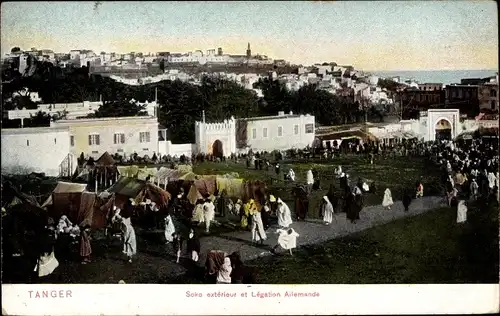 Ak Tanger Marokko, Soko exterieur et Legation Allemande, Deutsche Botschaft