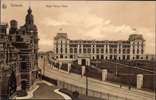 Ak Ostende Westflandern, Het Royal Palace Hotel, Straßenansicht