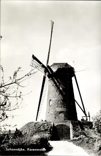 Ak Schoondijke Sluis Zeeland Niederlande, Korenmolen