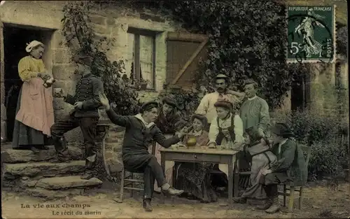 Ak Frankreich, La vie aux champs, le recit du marin