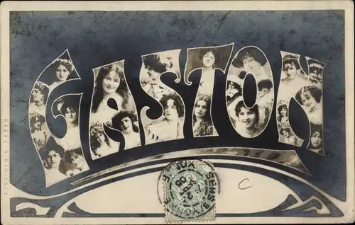 Buchstaben Ak Französischer Vorname Gaston