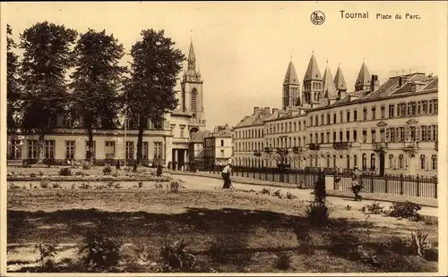 Ak Tournai Wallonien Hennegau, Place du Parc