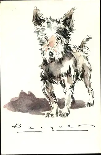 Künstler Ak Hund-Portrait, Tier-Portrait