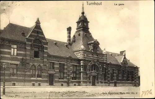 Ak Turnhout Flandern Antwerpen, La Gare