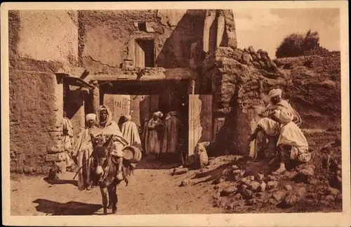 Ak Sidi Okba Biskra Algerien, Porte d'entree