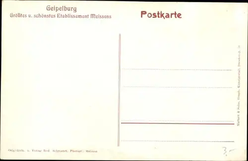 Ak Meißen in Sachsen, Partie am Etablissement Geipelburg