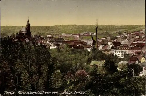 Ak Penig in Sachsen, Gesamtansicht von der weißen Spitze