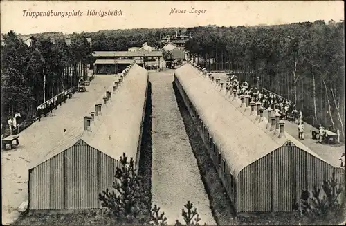Ak Königsbrück in der Oberlausitz, Neues Lager, Truppenübungsplatz, Baracken