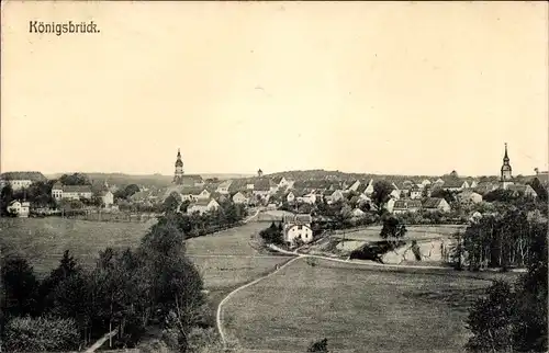 Ak Königsbrück in der Oberlausitz, Panorama, Kirchtürme