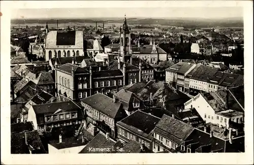 Ak Kamenz in Sachsen, Teilansicht, Kirche