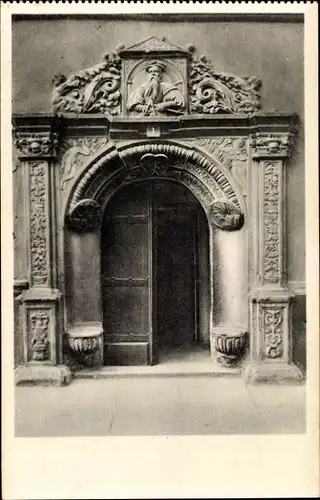 Ak Pirna an der Elbe, Portal des Hauses Niedere Burgstraße 1