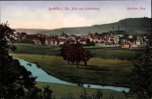 Ak Rochlitz an der Mulde, Blick vom Schellenberg, Panorama, Rochlitzer Berg