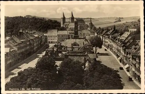 Ak Rochlitz an der Mulde, Schloss, Altstadt, Restaurant zur Börse