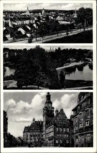 Ak Döbeln in Mittelsachsen, Bürgergarten, Rathaus, Panorama