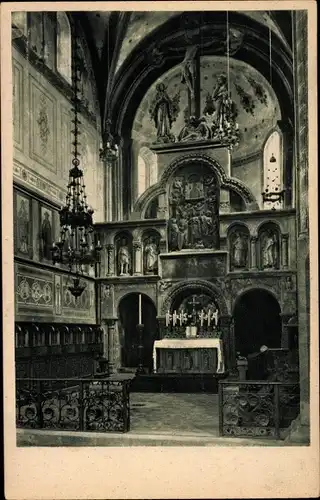 Ak Wechselburg Sachsen, Hochaltar in der Schlosskirche