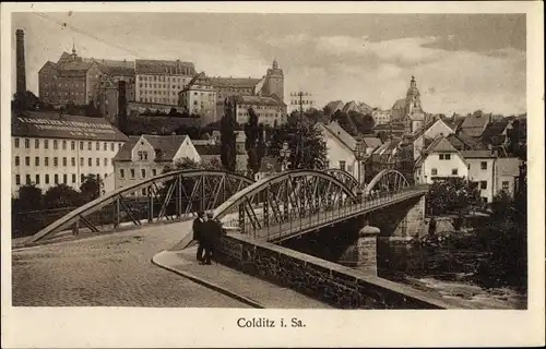 Ak Colditz in Sachsen, Schloss, Muldenbrücke
