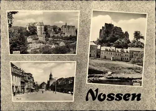Ak Nossen Sachsen, Schloss, Markt