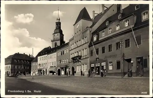 Ak Frankenberg an der Zschopau, Partie am Markt, Löwen Apotheke
